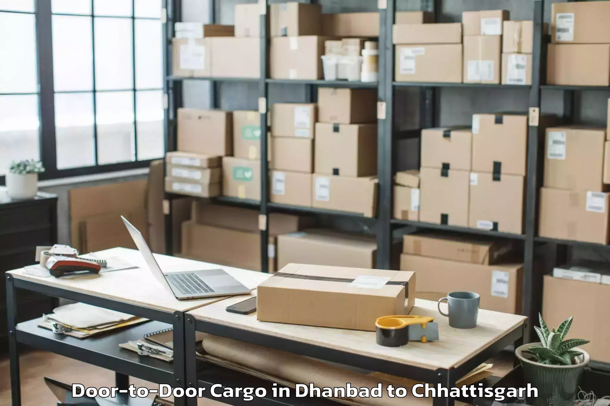 Expert Dhanbad to Pandit Ravishankar Shukla Univ Door To Door Cargo